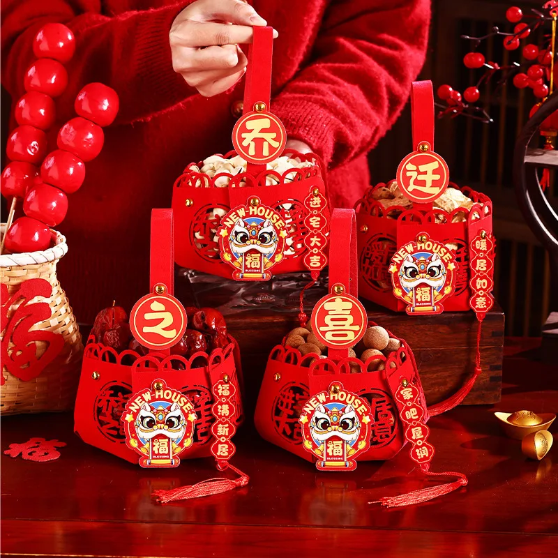 

4Pcs Housewarming Celebration New Home Entry Ceremony Handheld Basket for Moving In Decorative Fruit Basket Ornaments for Home