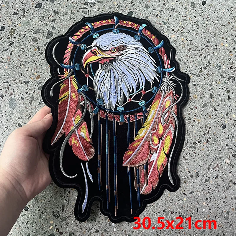 Large Eagle Animal Embroidered Patch Jacket DIY Sewing Punk Patch Iron On Patches For Clothing thermoadhesive Patches On Clothes