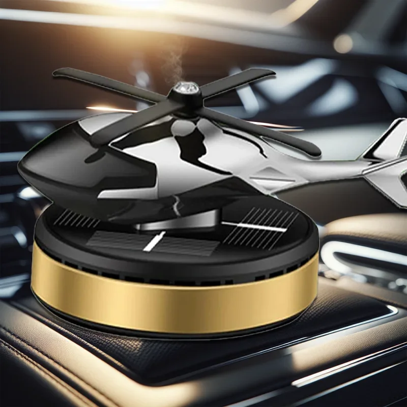 Car Air Freshener, Helicopter Solar Energy Rotating, Aromatherapy, Aviation Al Alloy , Interior Decoration Accessories Amagi
