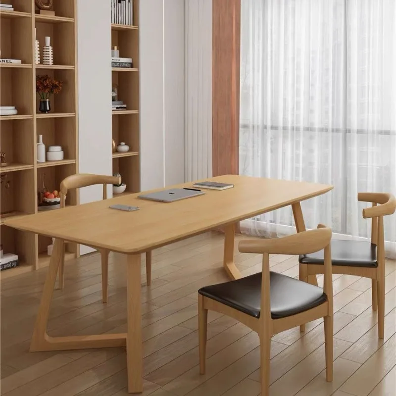 

Modern simple all-solid wood table Living room calligraphy table Solid wood large desk Simple learning reading table Home desk