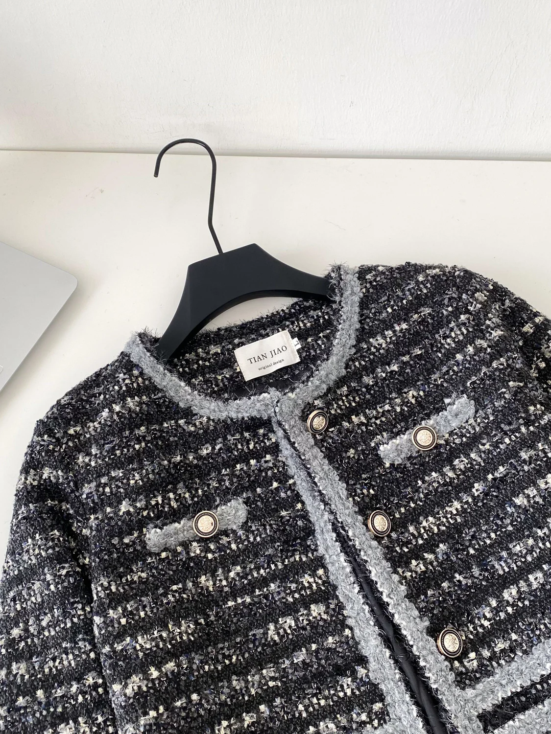 معطف نسائي من Faionable ort Jaet لخريف وشتاء 2025 من التويد مستدير Ne بأزرار حتى فرنسي Sle فضفاض مناسب طويل Sve