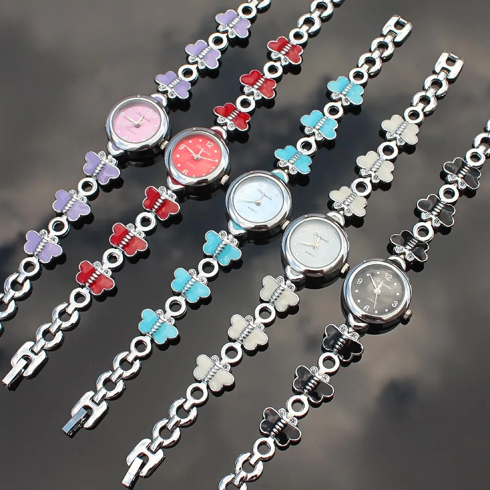 

5Pcs Butterfly Bracelet Lady Girl Watch Adjust Strap Quartz Wristwatch Girls watches