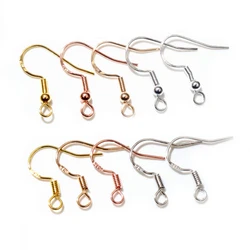 50pcs 2-Styles 925 Sterling Silver Plated Gold Rhodium Earrings Hooks Findings for DIY Earring Jewelry Making Accessories