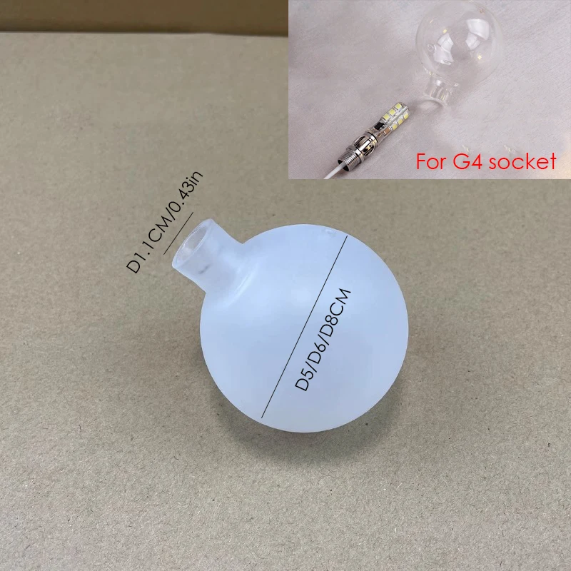 G4 Globe D5cm D6cm D8cm Frost Clear Glass Shade Replacement for G4 Socket, G4 ball glass lampshade cover for chandelier