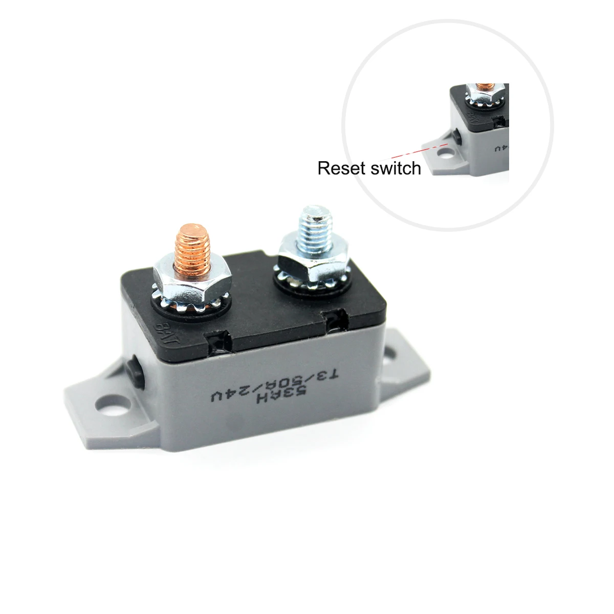 

Manual Reset Circuit Breaker 12v Mini Waterproof IP66 protector For Trucks Marine RV Trolling Motors Plastic Body