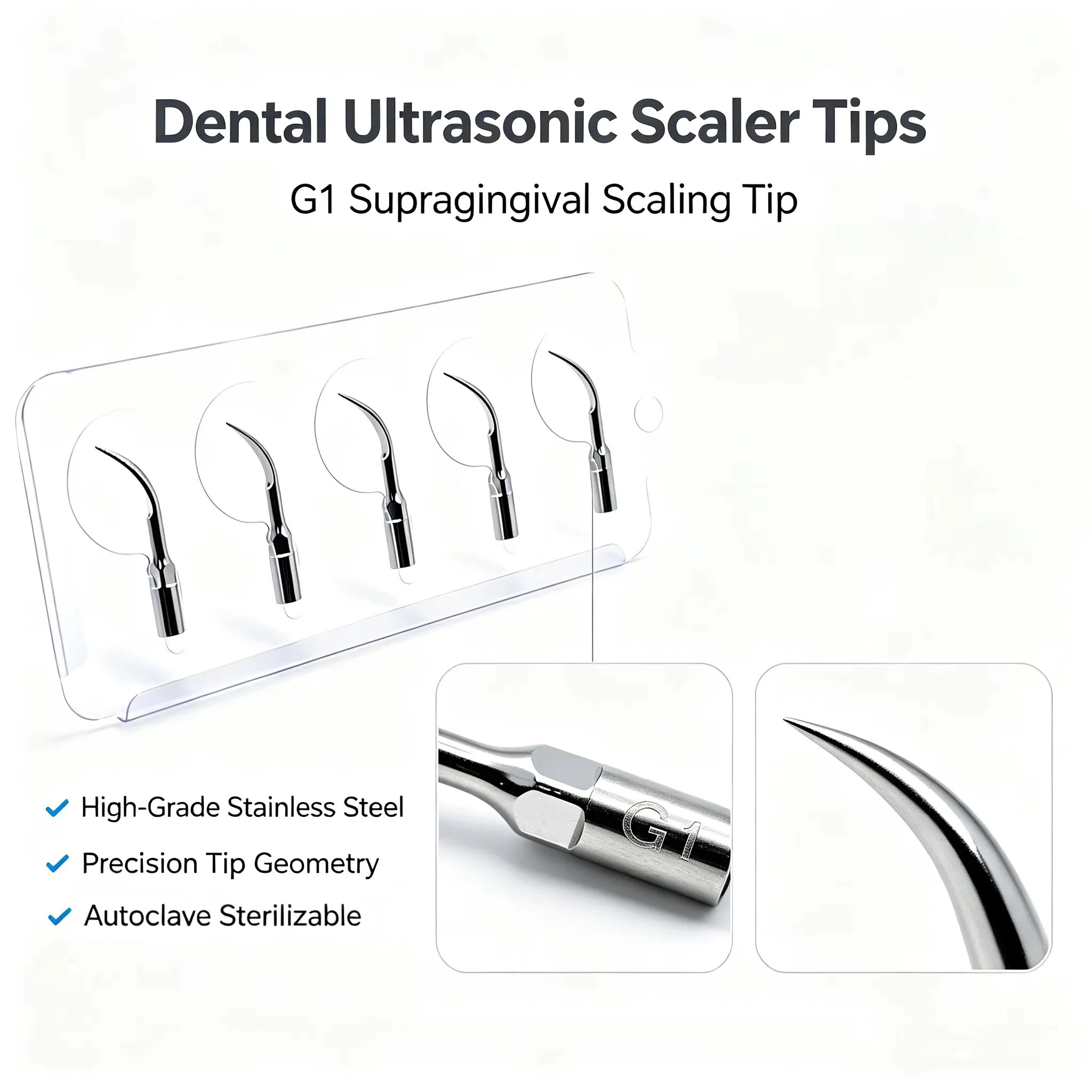 Dental Ultrasonic Scaler Tip Scaling Periodontics Endodontics Tips  Cleaning Machine Dental Tools 5Pcs/Pack