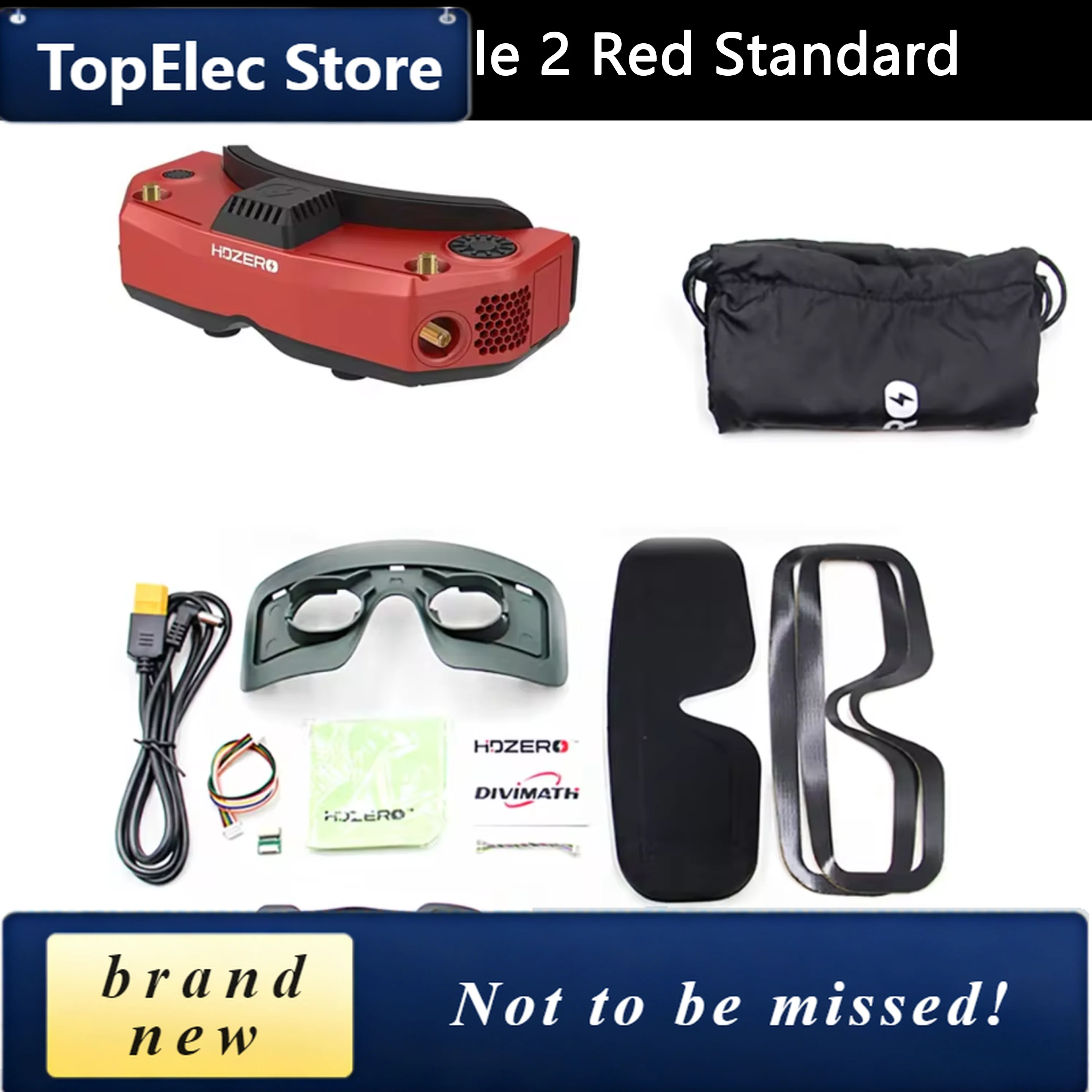 TopElec HDZero Goggle 2 HD Digital Video Transmission Goggles Low Latency Customized Lenses