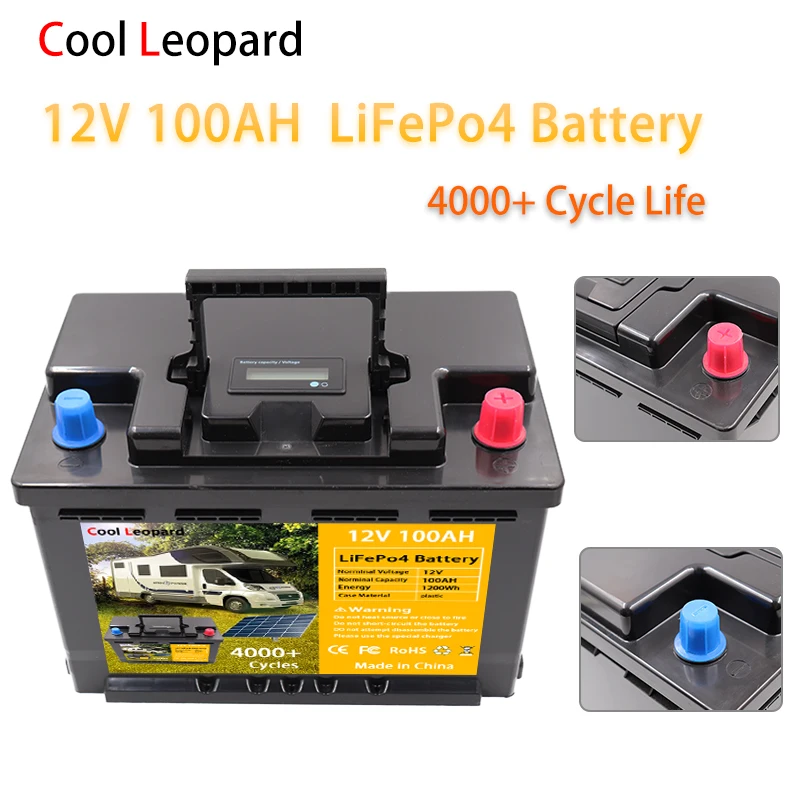 12V 100Ah LiFePo4 Battery Built-in BMS,Suitable For Solar Power System,Solar Searchlight,Sightseeing Vehicle,Etc