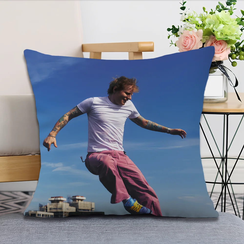 Pop-Sänger E-Ed S-Sheeran Spielkissenbezug Kissenhülle Quadratisches Kissen Zimmer Schlafzimmer Kopfteil Sofa Wohnzimmer Rückenlehne Nickerchenzeit – Detail 6