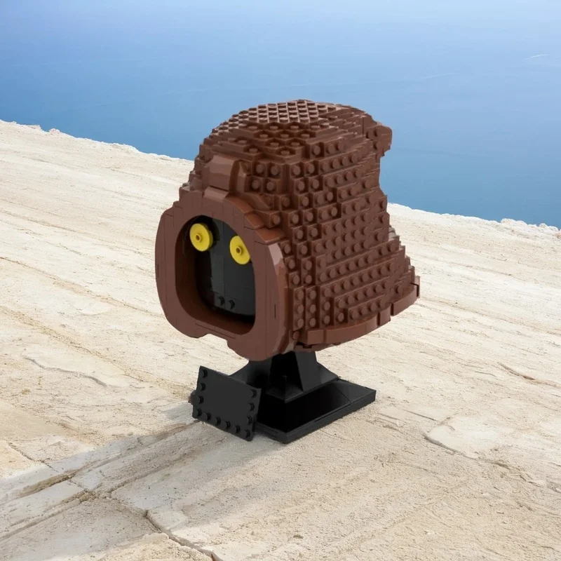 740pcs MOC Jawa Bust Helmet Collection Star Battle Model Building Blocks Room Decor Tabletop Ornament Collector Gift For Adults