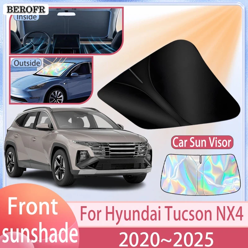 

Car Sunshade For Hyundai Tucson NX4 2020~2025 2024 2023 2022 Front Windshield Sun Visor Cover Anti UV Protection Accessories