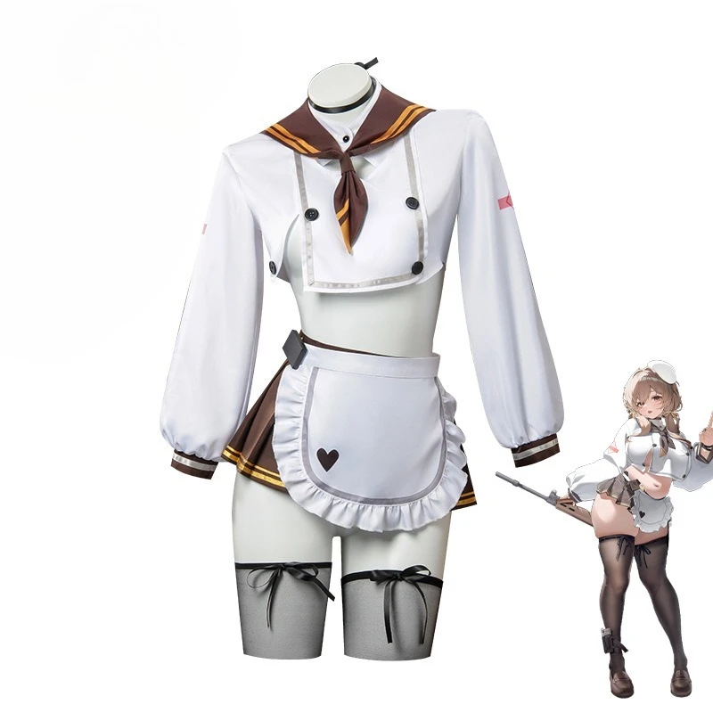 

Women ROLECOS NIKKE Goddess of Victory Bready Cosplay Costume Maid Uniform Top Short Skirt Halloween Carnival Suit Full Set