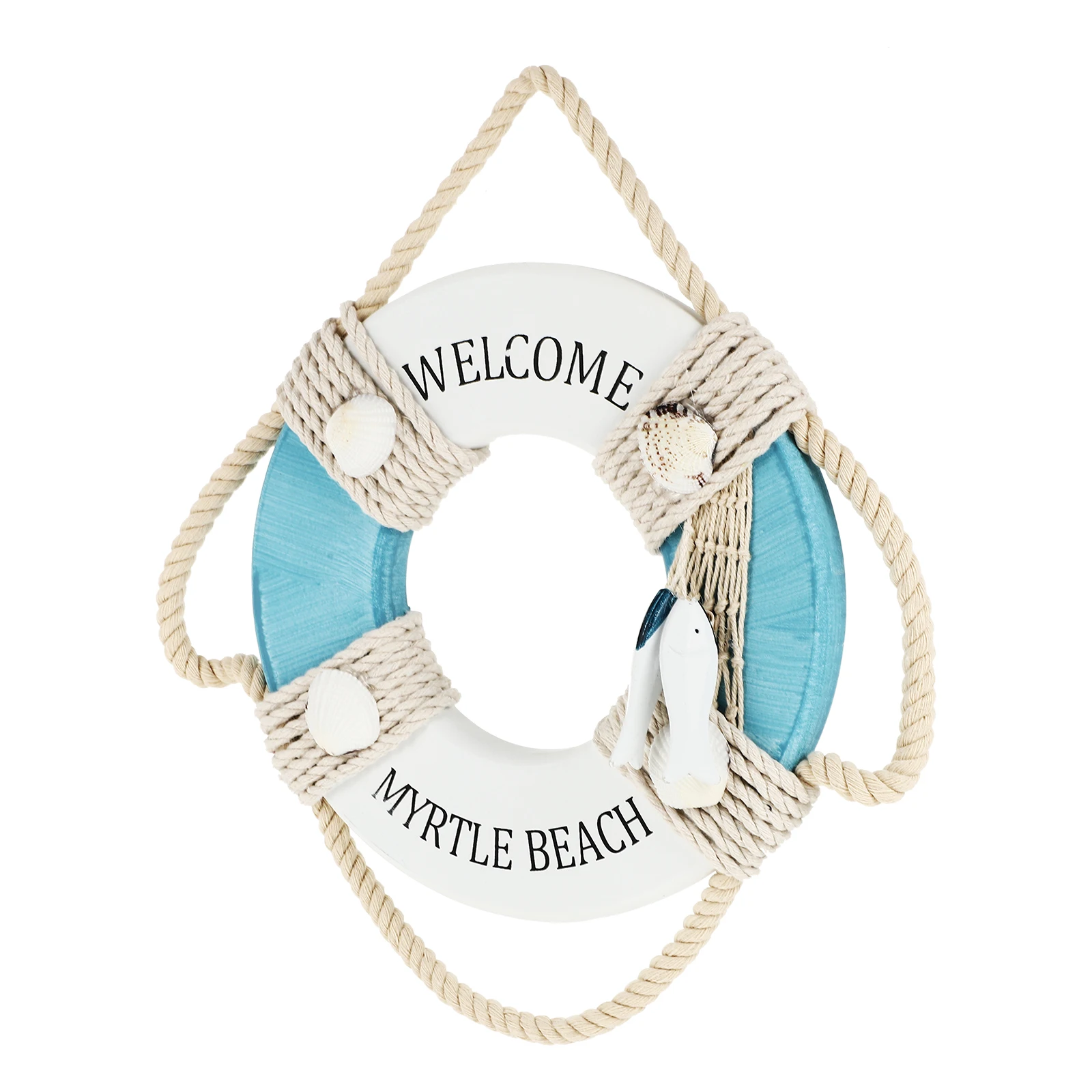 

1Pcs Swimming Ring Hanging Ornament Mediterranean Style Wood Decor Natural Artistic Design Home Office Store Decoration Gift