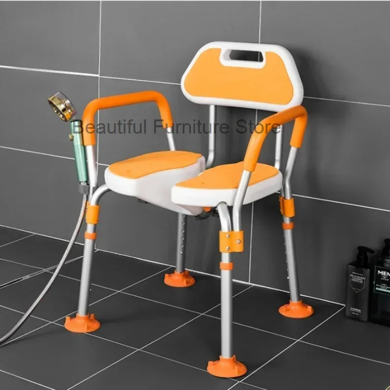 Elderly Special Bathroom Stool 3-dimensional Groove Bath Seat Anti-skid Wear-resistant Bathing Chair Stable Bath Bench