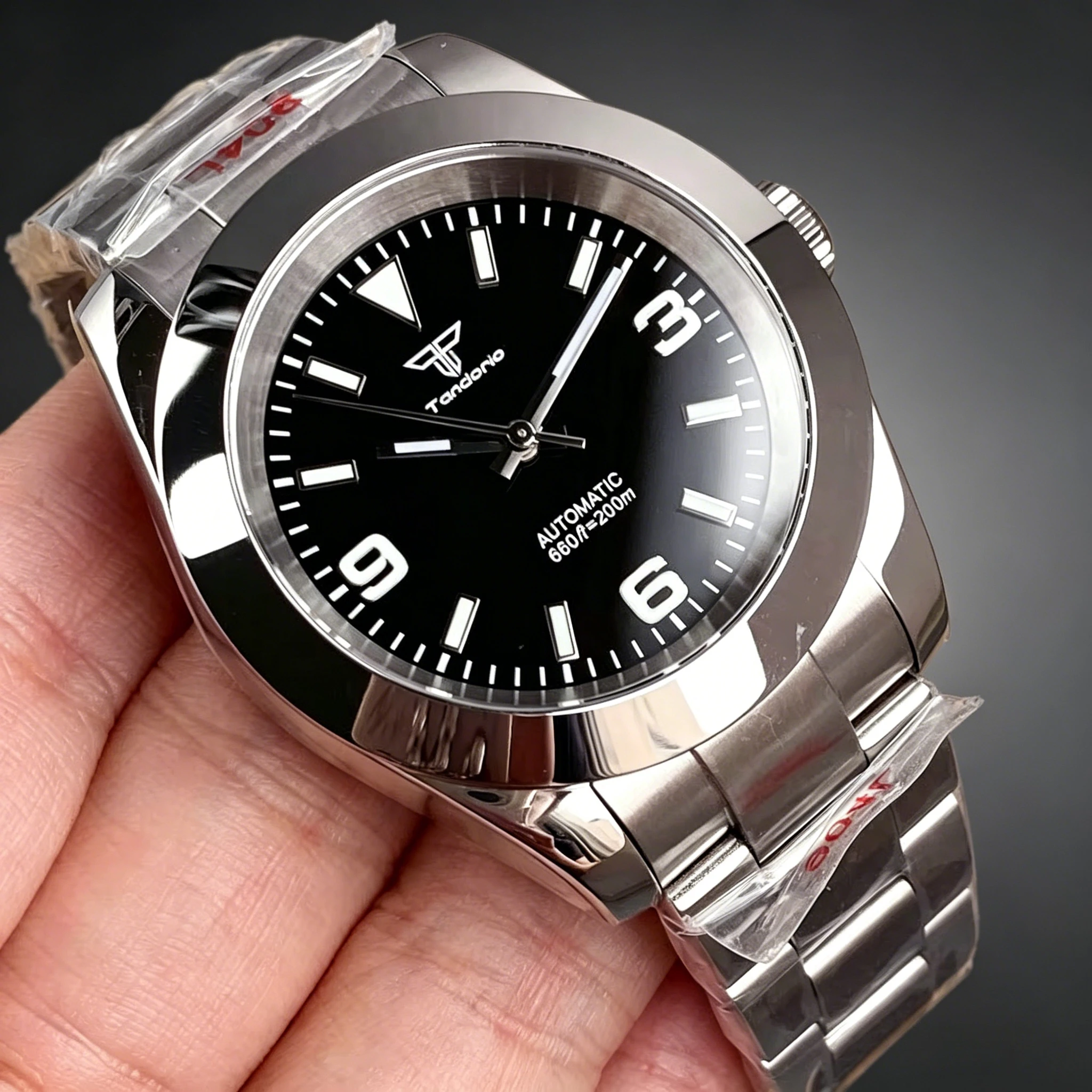36mm 39mm Flat Polish Bezel Automatic Mechanical Watch Men Miyota 8215 Movement 316L Bracelet Explore Dial Luminous Tandorio