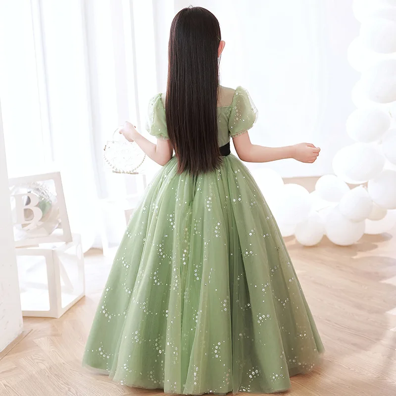 Children Clothes Birthday Dresss Long Ball Gown Embroidery Lace Princess Party Kids Dresses for Flower Girls Children Clothing