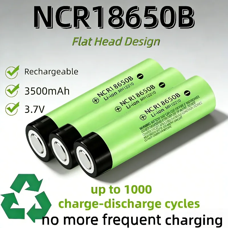

3.7V NCR-18650B 3400mAh 18650 Lithium Rechargeable Battery 20A Discharge Flat Head for Flashlight Toy Car Camera
