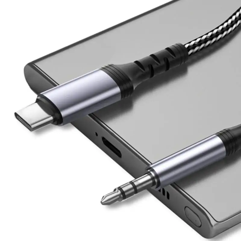

652F 1M Nylon Braided USB C to 3.5mm Auditory Cable Featuring Enhances Durability