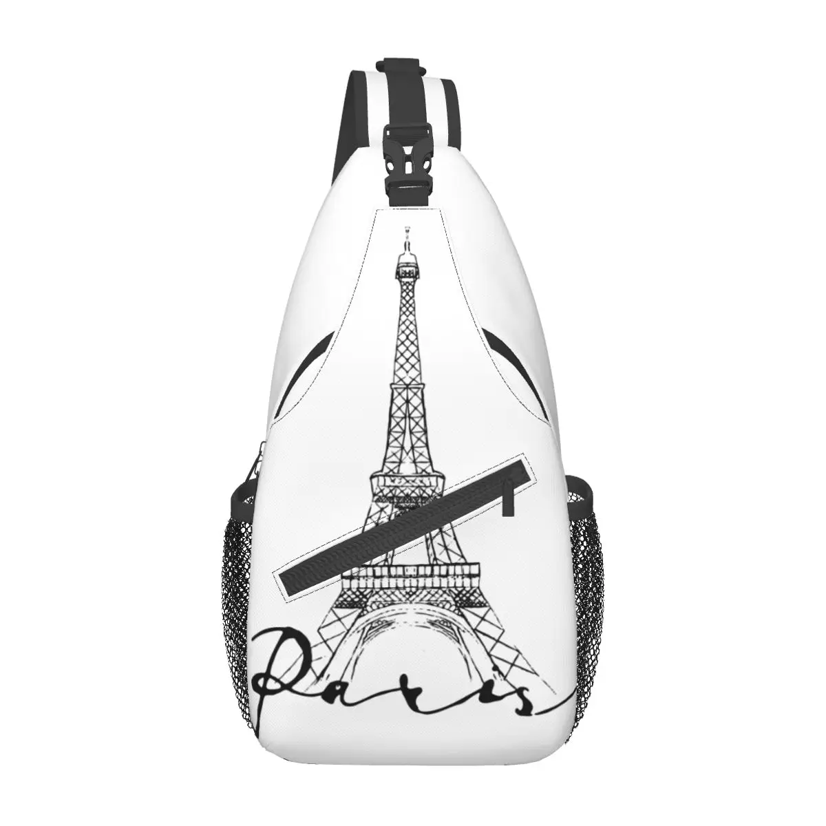 Paris Eiffel Tower Art Sling Bags Chest Crossbody Shoulder Backpack Hiking Travel Daypacks Fashion Pack