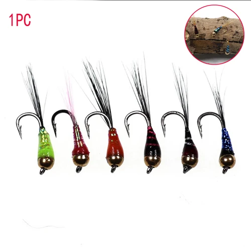 Gancho de tungsteno perdigón Ninfa, abalorios pequeños, mosca arcoíris, trucha marrón, trucha gris, pesca, fregadero rápido, ¡oferta! 6 piezas