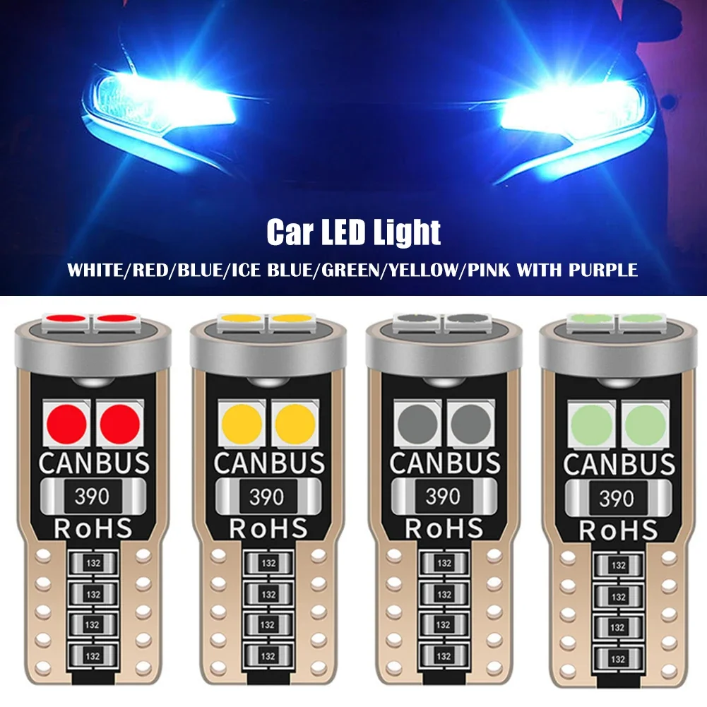 2PCS 6SMD 400LM 6500K White T10 W5W LED Bulb Canbus Car Interior Dome Door Glove Box Trunk License Plate Lights 12V
