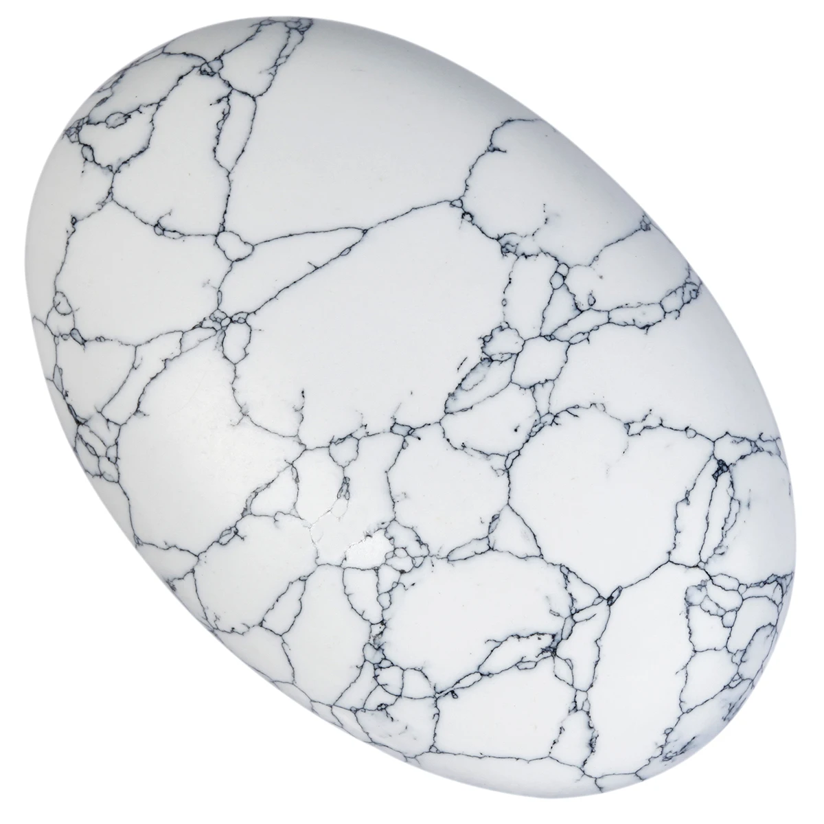 

TUMBEELLUWA White Turquoise Oval Palm Stone Worry Stone Healing Chakra Reiki Cabochon Jewelry Decoration 60x40x20mm