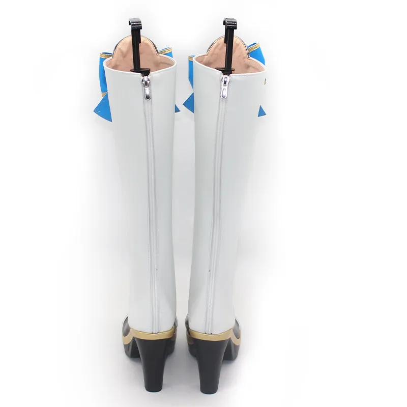 Scarpe Cosplay Umamusume Pretty Derby Cinderella Gray Oguri Cap, Stivali Bianchi Personalizzati al Ginocchio per Uomo e Donna, Scarpe per Feste di Halloween