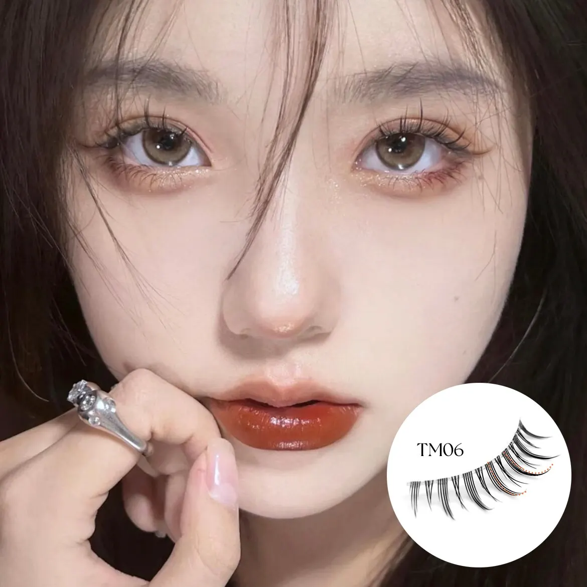GROINNEYA Manga Lashes Natural Long 5 Pairs Faux Mink Eyelashes Natural Short Full Strip Lashes Clear Band Soft Natural Eyelashe
