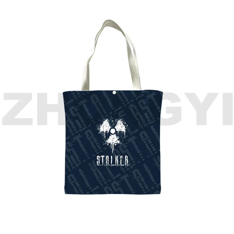 Shooting Game Stalker 2 Reusable Shopping Bag Boys S.T.A.L.K.E.R. 2 Heart of Shadow Canvas Tote Bag 3D Fashion Handbag for Women