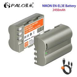 EN-EL3e EN-EL3a Battery + USB Type C Fast Charge Cable for Nikon D700 D300 D300S D200 D70S D80 D90 D100 EN EL3E Camera Battery