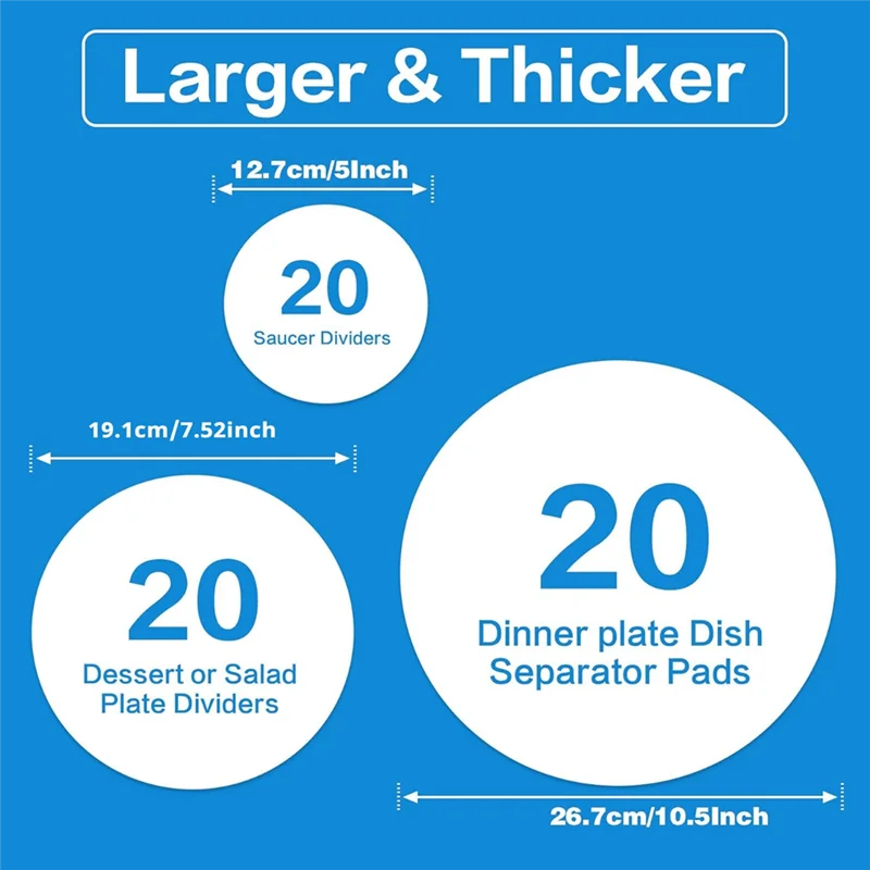 AAAF 60 قطعة سميكة لينة ورأى لوحة فاصل مقسم للصين ، طبق ، صلصة القهوة التراص حماية التخزين #6