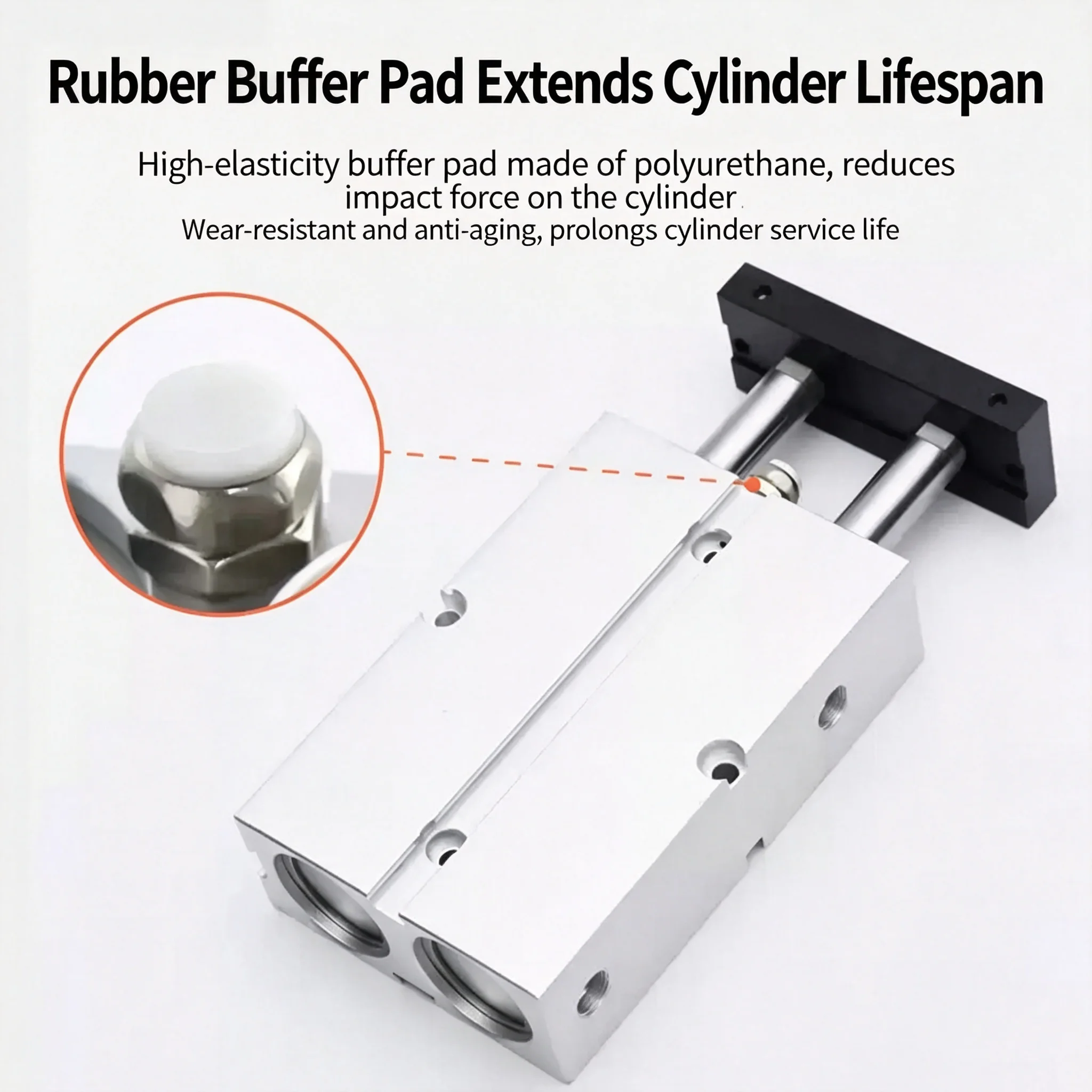 Cylinder Double Twin-Rod Pneumatic Cylinder TN 10 16 20 25 32mm Aluminum Alloy Stroke 30 40 50 60 80 100 150 200mm Air