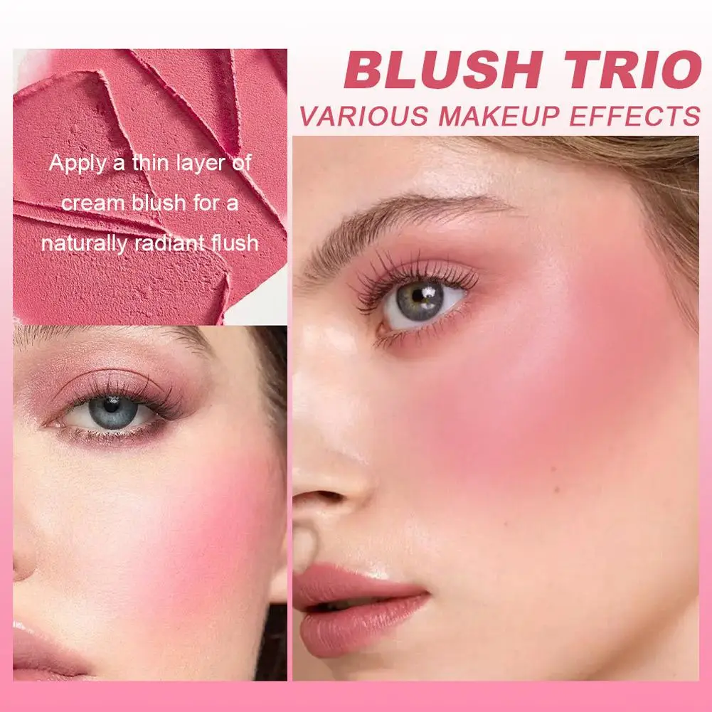 Bastão de maquiagem multifuncional 3 em 1, blush, batom, iluminador, à prova d'água, longa duração, aparência nude, design de caneta torcida