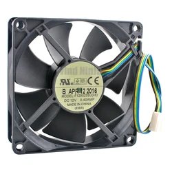 F128025SU 8cm 80mm fan 80x80x25mm DC12V 0.40A 4pin 4400rpm High speed cooling fan for server computer chassis CPU