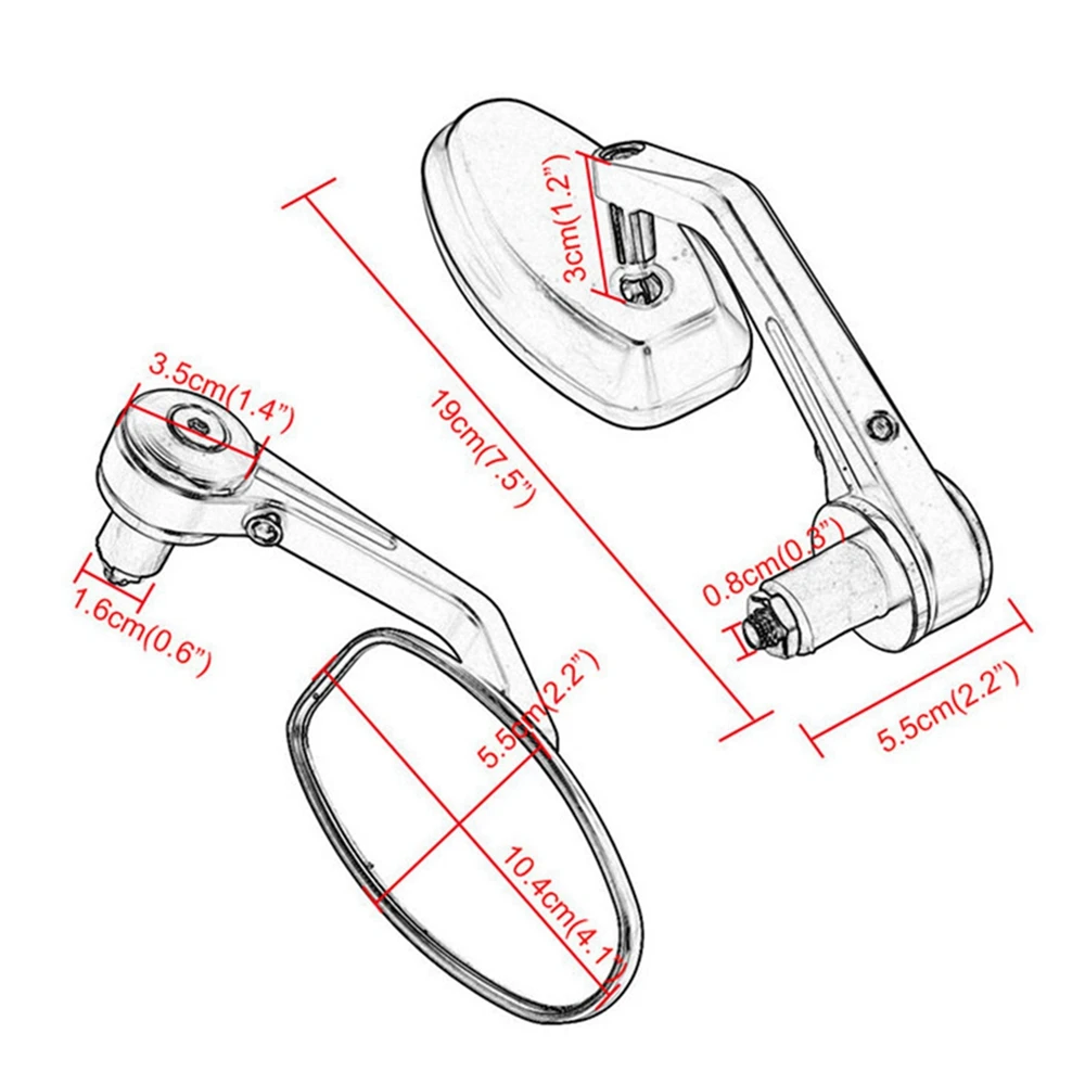 Universal Motorcycle rear view mirror CNC Handle Bar End Rearview Side Mirro For Yamaha For Honda For Suzuki For Kawasaki