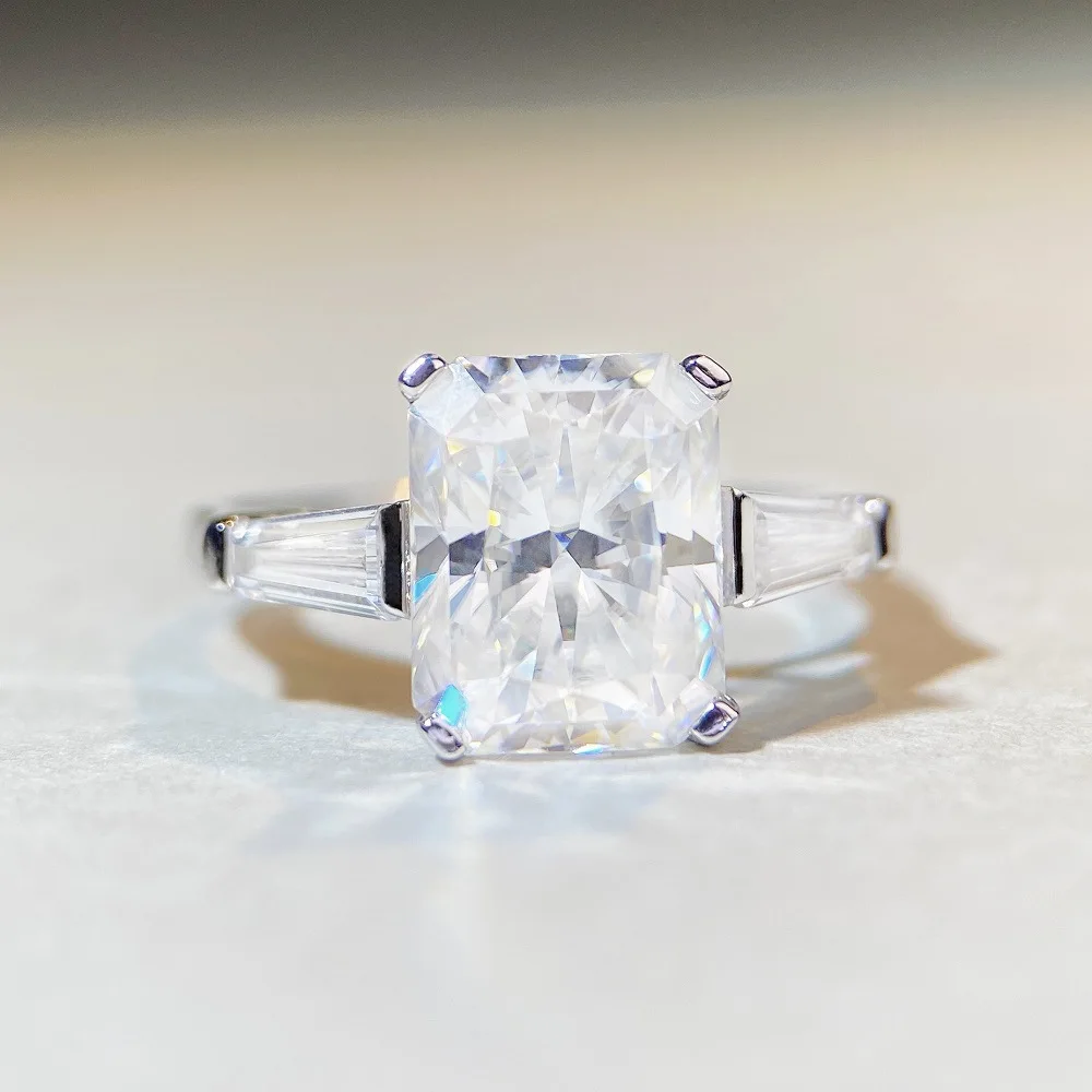 Mossanite Ring - Emerald Cut - PT950 Platinum Mossanite Ring Wholesale