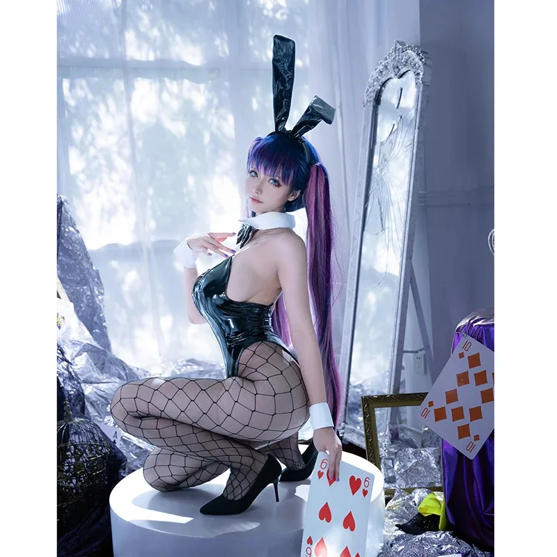 

LQAnime Трусики-чулки Анархия Косплей Костюм Парик Сексуальный Банни Девушка Боди Женщина Хэллоуин Карнавальные Наряды Длинные Волосы