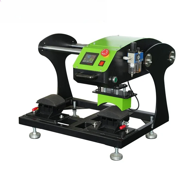Pneumatic double-station hat heat transfer machine, mass-produced hat LOGO printing machine