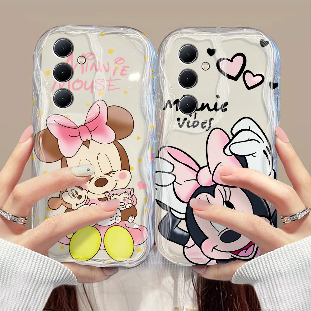 Мягкая силиконовая задняя крышка с рисунком Микки и Минни 3D волны для OPPO Reno 11 F 8 T 7 Z 6 5 4 Pro F23 F11 F9 4G