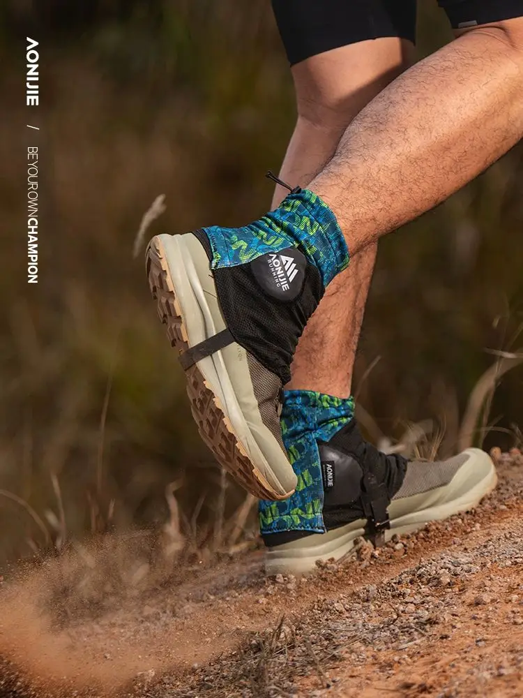 AONIJIE 1Pair Adjustable Low Trail Running Gaiters Protective Wrap Shoe Covers For Men Women Outdoor Hiking Prevent Sand Stone
