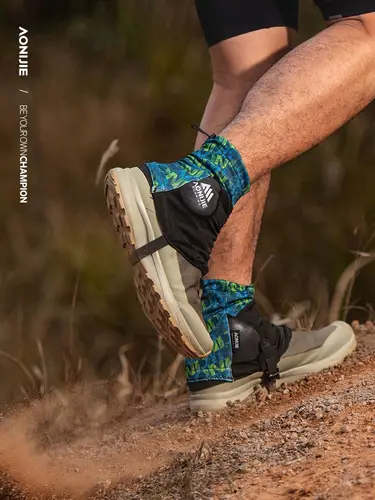 Imagen 2 del producto AONIJIE, 1 par de polainas ajustables para correr en el rastreo bajo, cubiertas protectoras para zapatos para hombres y mujeres, senderismo al aire libre, previene la piedra de arena
