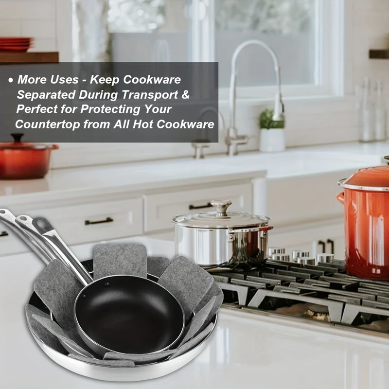 Pot and Pan Protectors 3Pcs Pot Dividers Pad Non-woven 3 Sizes Pans Separator Pads for Protecting Separators Pads Cookware