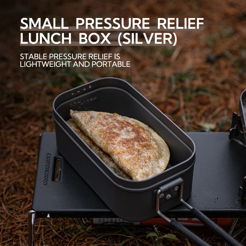 

CAMPINGMOON H-1609 Multi-functional Camping Lunch Box Alumina Lightweight Camping Metal Camping Food Container with Handle