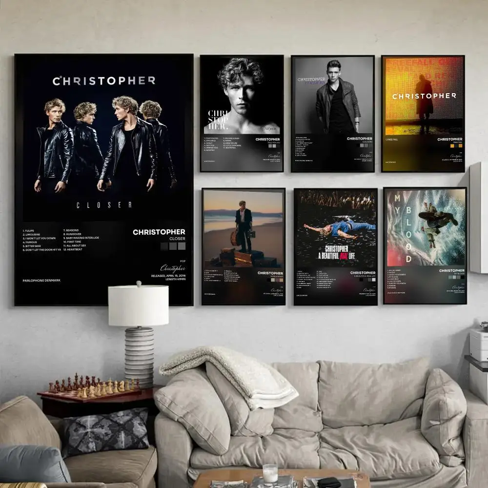 Singer C-Christopher Poster Wall Art Poster Print Decorative Picture for Living Room Bedroom Home Decor
