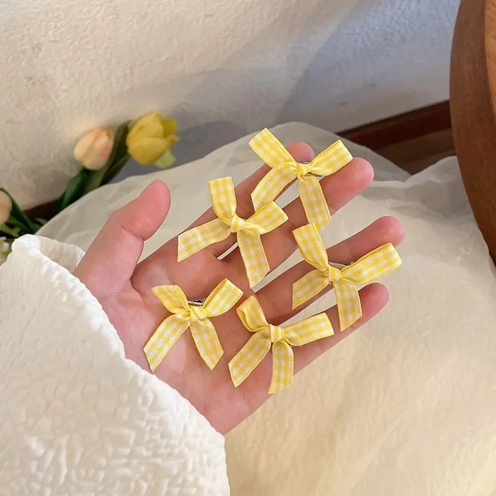 

Duckbill Clip Plaid Small Hairpin Mini Children's Hair Clip Female Hair Accessories Korean Style Headwear Bowknot Hairpin