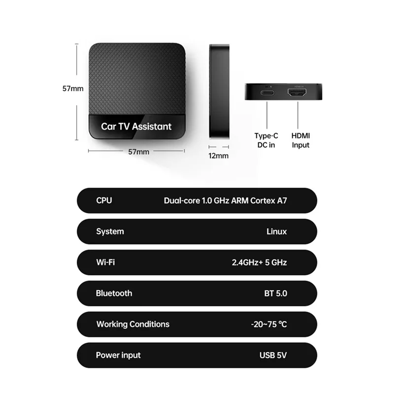 A93P TV Assistant Box For Wired Carplay Assistant Box Support -Compatiable Multimedia Adapter Wireless Carplay