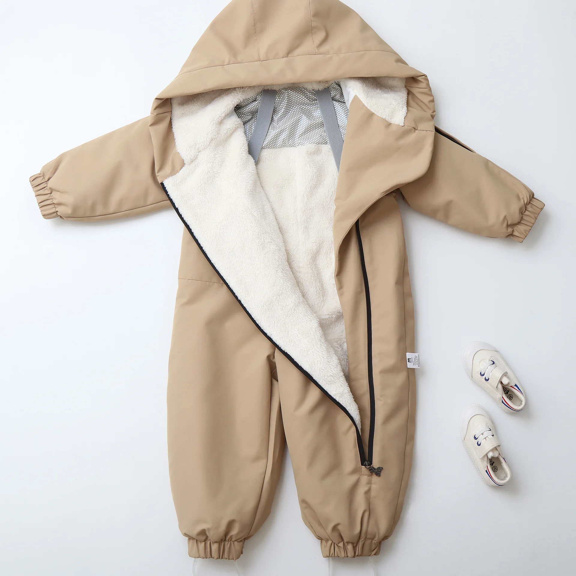 الشتاء 2-5Y ملابس الطفل الدافئة الفراء بطانة الفتيان سنوسويت عاصف برهان الطفل التزلج السروال القصير الاطفال الفتيات حللا