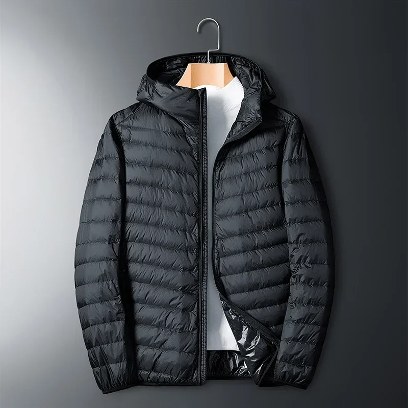 2024 outono inverno pato branco para baixo jaqueta masculina de pouco peso quente à prova dwaterproof água casual ao ar livre portátil masculino puffer casacos