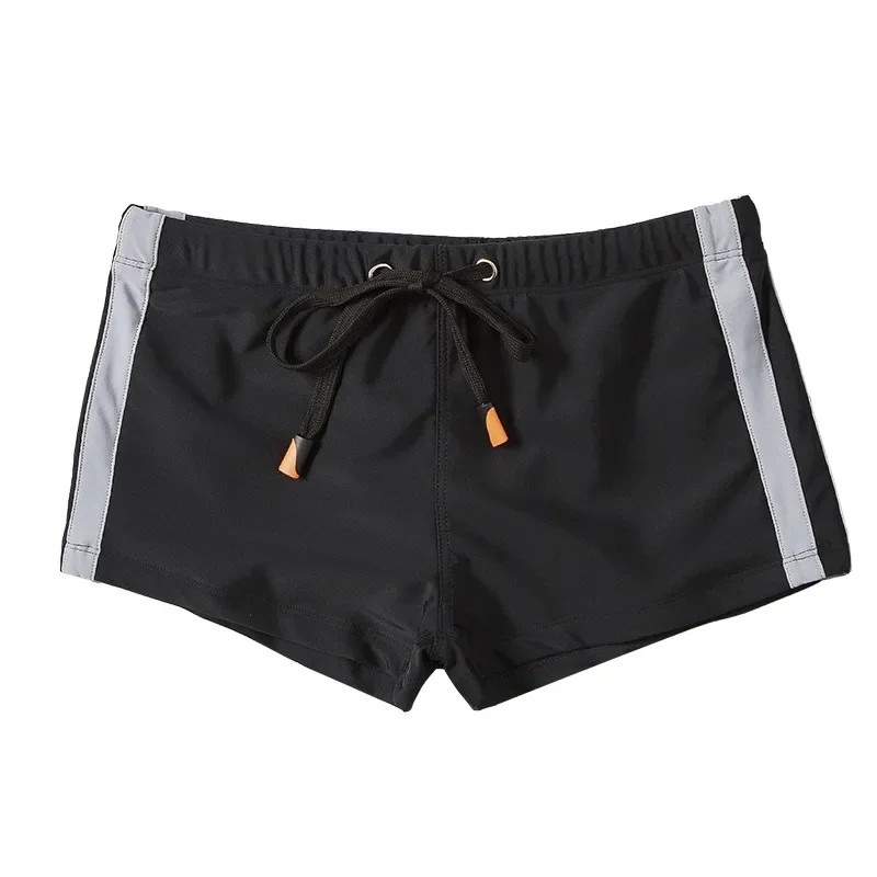 Wholesale swimming trunks men's elastic quick-drying loose professional training racing men's boxer swimming trunks B001