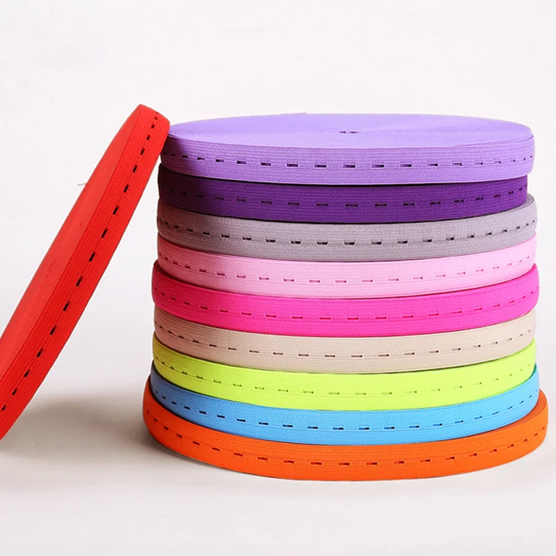 2yards/Lot 20mm Button Hole Knit Elastic Band Elastic Ribbon for Fiat Rubber Band Waist Band Stretch Rope DIY Sewing Accessories